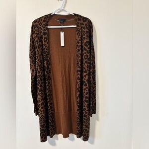 NWT Leopard Print Open Front Cardigan Size Medium